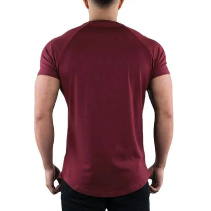 Plain Gym T-shirt Men Summer Fitness Clothing O-Neck Short Sleeve T shirt Cotton Slim Fit Tshirt Bodybuilding Workout Tees Tops - petguardiansupplies