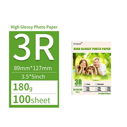 Multi Specification High Gloss Photo Paper 3R 4R 5R A4 Photo Printing Paper Inkjet Printer 180G Glossy Single-Sided Photo Paper - petguardiansupplies