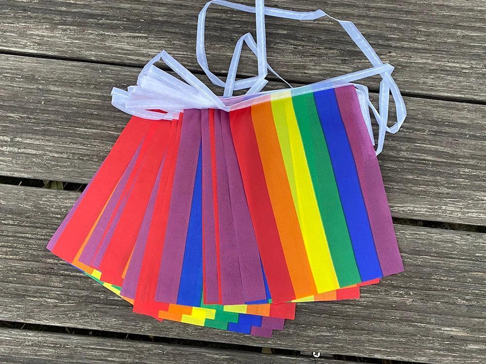 xvggdg Rainbow string Flags 20pcs/set Rainbow Peace Flags Banner LGBT Pride Lesbian Gay Parades string - petguardiansupplies