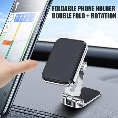 Strong Magnetic Foldable Car Phone Holder 360°Rotatable Alloy Magnet Mount Stand - petguardiansupplies