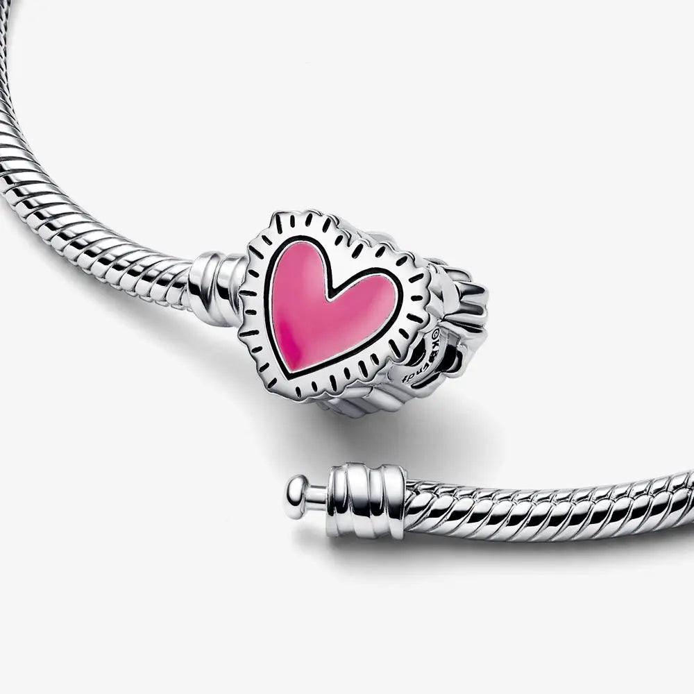 Pandora 925 Silver Moments Heart Closure Bracelet for Women Christmas and Birthday Gifts Fit Original Jewelry Accessories DIY - petguardiansupplies