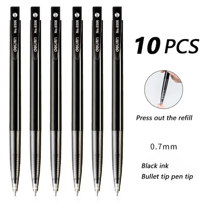 Deli 10/60Pcs, Bullet Tip Ballpoint Pen Set, Fine Point 0.7mm, Black/Blue Ink, Office and School Supplies, Stationery - petguardiansupplies