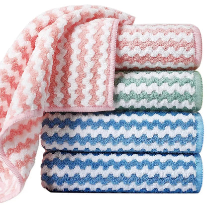 5pcs Microfiber Cleaning Cloth,Dish Cloths,10x10 Inches Dish Towels,Super Soft and Absorbent Kitchen Dishcloths,Fast Drying - petguardiansupplies