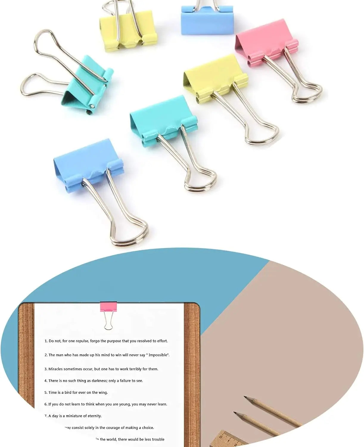 50Pcs Metal Binder Clips Colorful File Paper Clip Mini 15mm Used for Books Stationery Clip School Office Supplies - petguardiansupplies