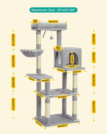 Domestic Delivery Multi-Level Cat Tree Tower Climb Furniture Scratching Post for Indoor House Pet Supplies Kitten Toy Cozy Condo - petguardiansupplies