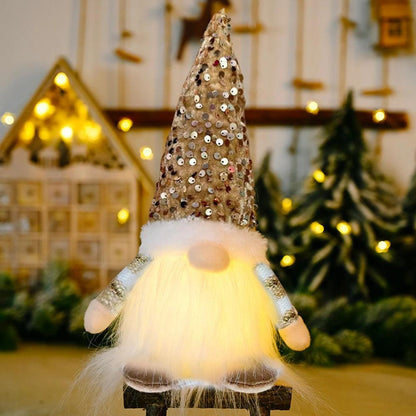 30cm Christmas Doll Elf Gnome with Led Light Christmas Decorations for Home Xmas Navidad New Year 2023 Children's Gifts - petguardiansupplies