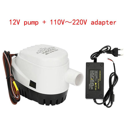 12V 24V 110V 220V 750GPH 1100GPH Automatic Boat Bilge Pump Auto Float Switch DC Submersible Electric Water Pump 12 24 V 220 Volt - petguardiansupplies