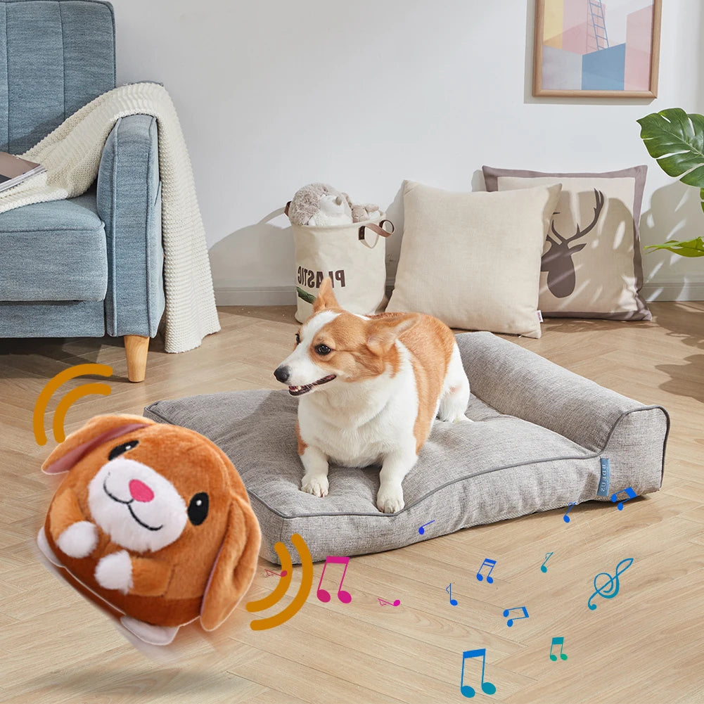 USB Electronic Pet Dog Toy Music Vibration Bouncing Jump Ball Toys Singing Talking Interactive Plush Doll Gift for Dogs and Cats - petguardiansupplies