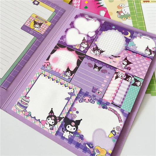 Kawaii Cartoon Hello Kitty Paste Sticky Note Mymelody Cinnamoroll Cute Kuromi Notebook Student School Office Stationery - petguardiansupplies