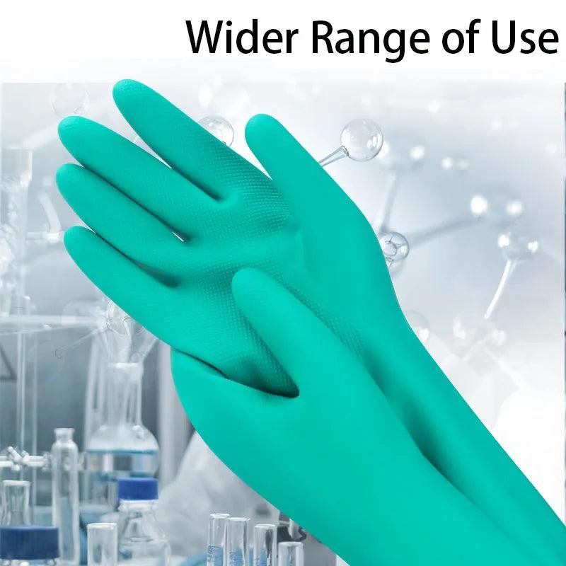 Dishwashing Gloves Rubber Latex Kitchen Waterproof Washing Clothes Durable Oil Resistant Industrial Household Gloves chemical - petguardiansupplies