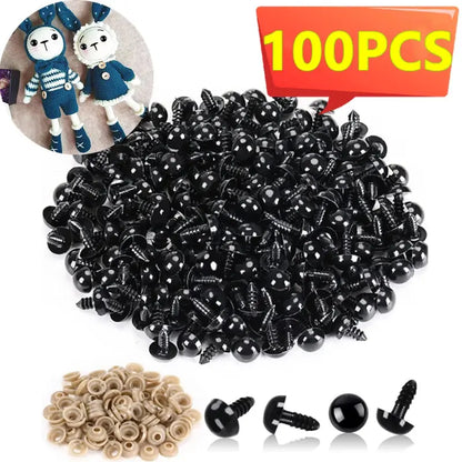 100/50PCS 5-20mm Black Plastic Safety Eyes For Toys Amigurumi Diy Kit Crafts TeddyBear Toy Eye For Doll Decoration Accessories - petguardiansupplies