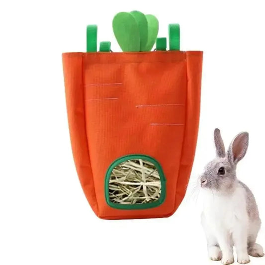 Chinchilla Hay Feeder For Guinea Pigs Bunny Hay Feeding Bag Small Animal Feeder Rabbit Food Dispensers Bag Rack Cage Accessories - petguardiansupplies