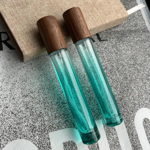 Perfume Bottle 10ml Wood Lid High Quality Mist Sprayer Essential Oil Roller Roll-on Bottle Portable Makeup Tool Perfume Atomizer - petguardiansupplies