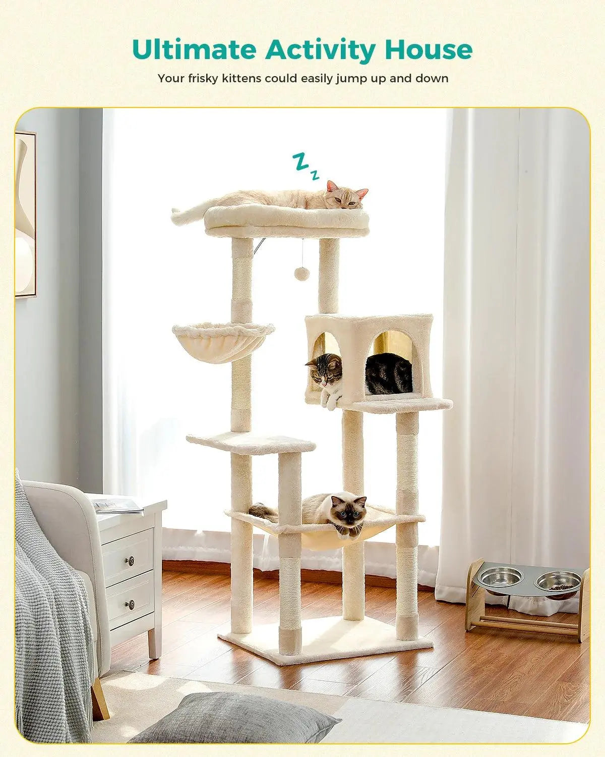 Domestic Delivery Multi-Level Cat Tree Tower Climb Furniture Scratching Post for Indoor House Pet Supplies Kitten Toy Cozy Condo - petguardiansupplies