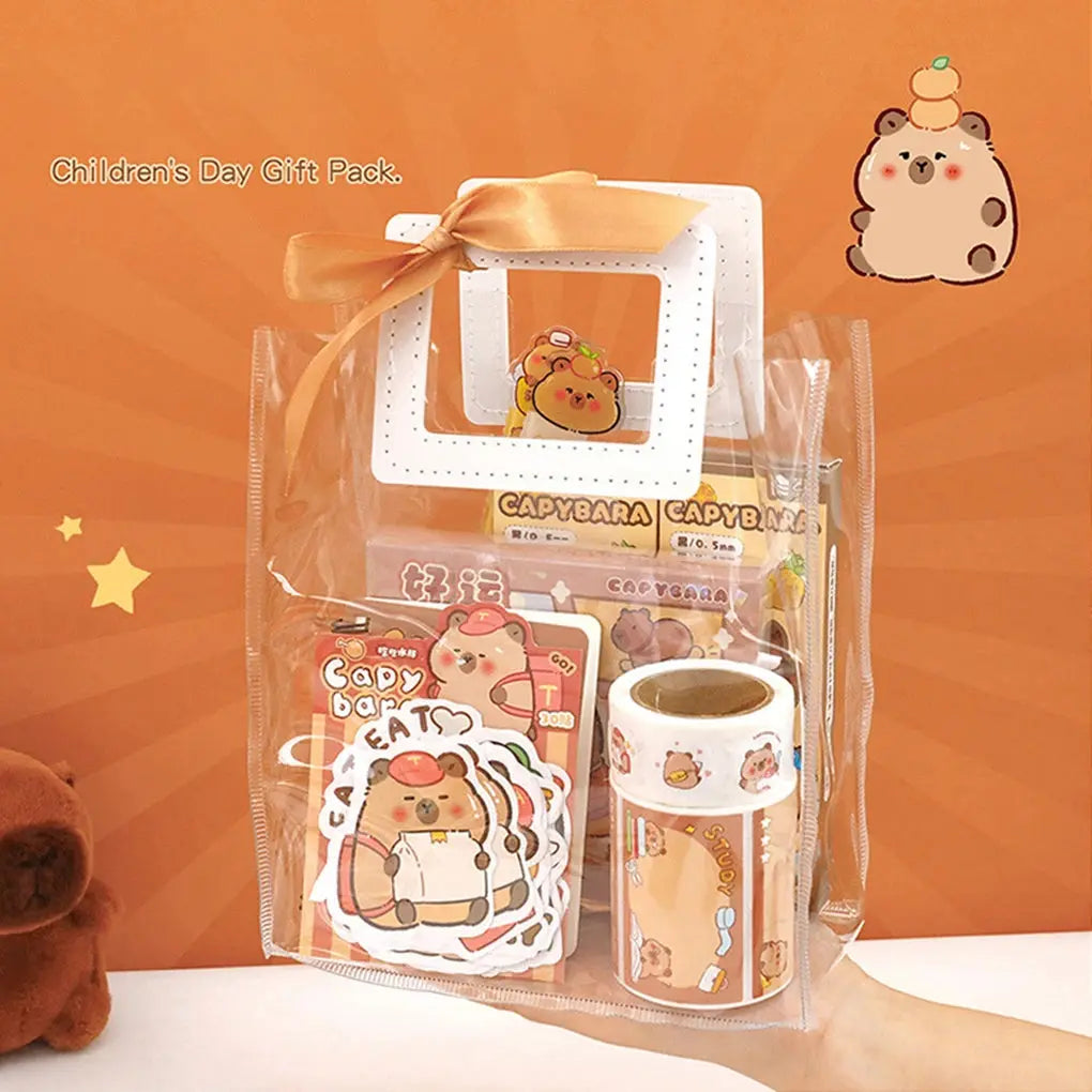 Kawaii Stationery Set Abundant Cartoon Birthday Gift Cute with Handbag Graduation Gift for Primary School Students - petguardiansupplies