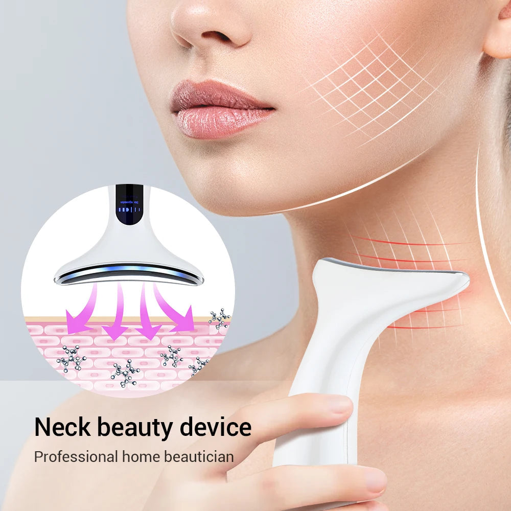 Rejuvenation anti-wrinkle face massager EMS Microcurrent Neck Beauty Device LED Firming skin care tool for chin facial lifting - petguardiansupplies