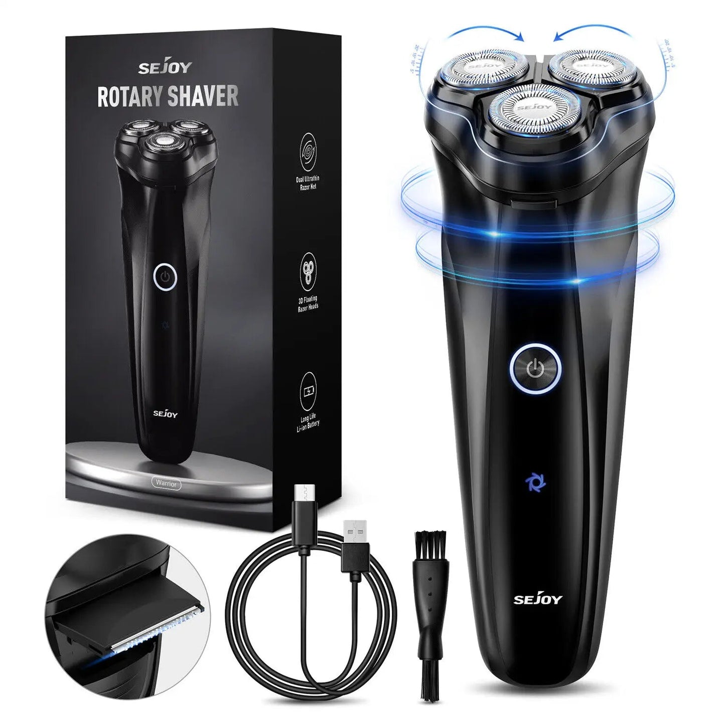 Men's Electric Shaver Beard Trimmer USB Rechargable Hair Cutting Machine - petguardiansupplies