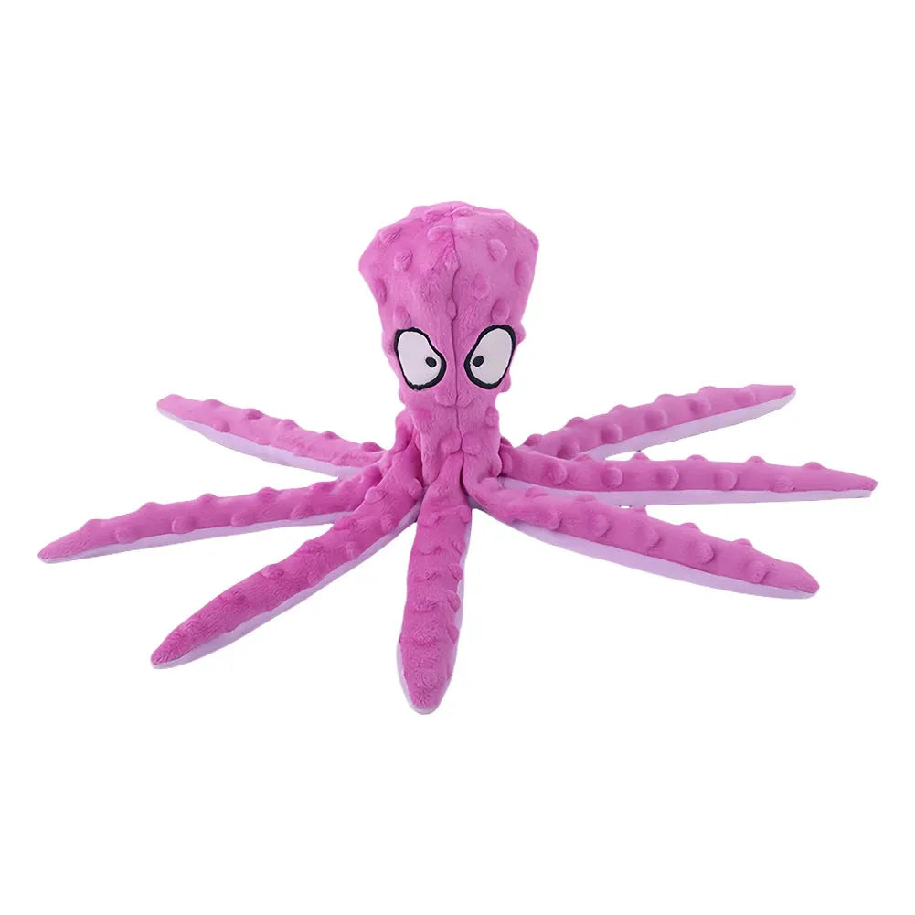 Squeaky Octopus Dog Toys Interactive Puppy Toy No Stuffing Plush Bite Toys Crinkle Paper Pet Plush Toys for Small Medium Dogs - petguardiansupplies