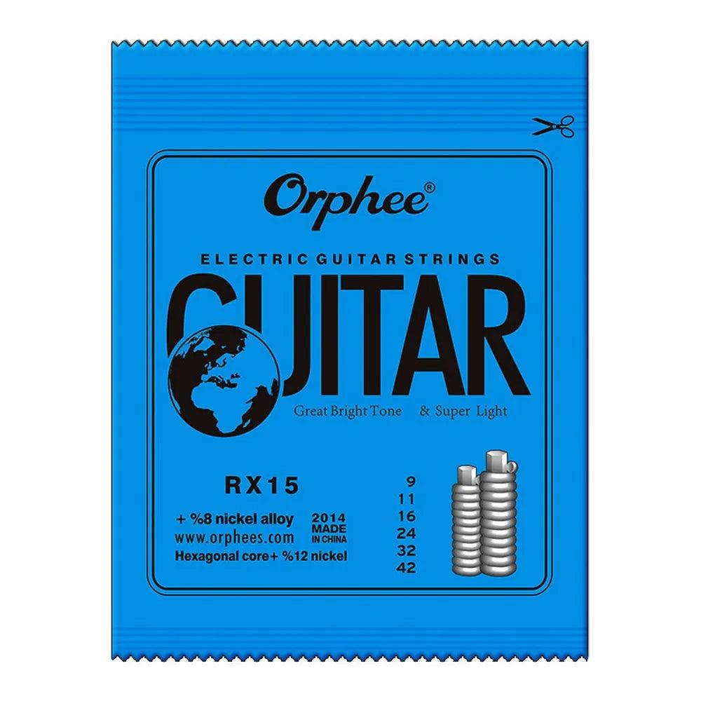 Orphee Electric Guitar Strings Set RX Series Hexagonal Carbon Steel 6 String for Electric Guitar Accessories Parts Practice Use - petguardiansupplies