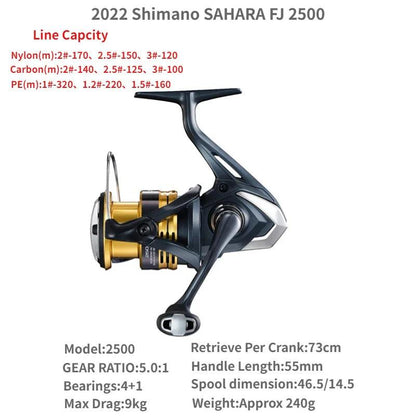 2022 Shimano SAHARA FJ 500 1000 C2000S C2000SHG 2500 2500SHG C3000 C3000DH 4000 4000XG C5000XG Spinning Fishing Saltwater - petguardiansupplies