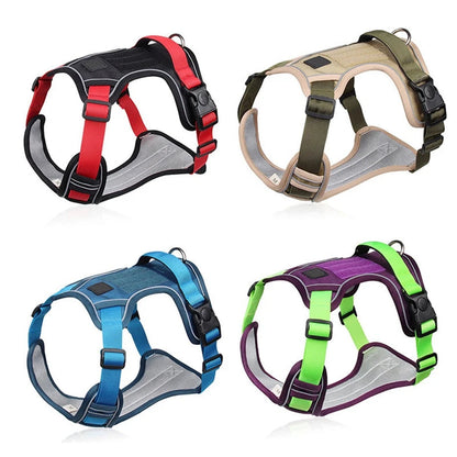 Medium Large Dog Harnesses Collar Labrador Armyy Reflective Adjustable Harness Oxford Cloth Pet Vest Training Hound Walk the Dog - petguardiansupplies