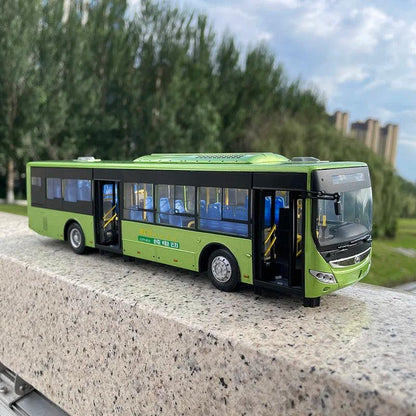 1:42 bus E12 new energy ZK1628 low floor alloy simulation car model bus+small gift - petguardiansupplies