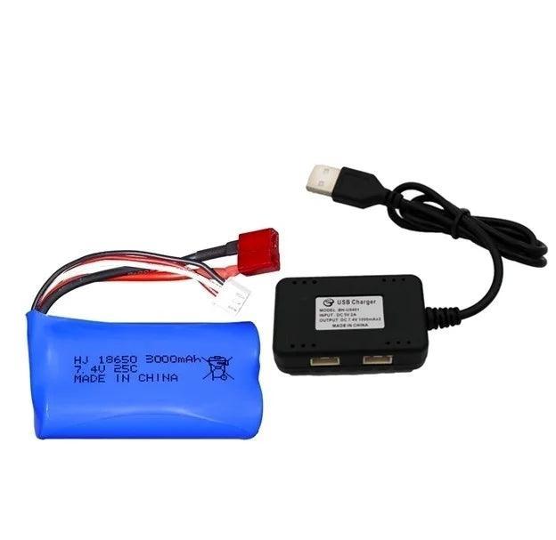 Battery For Wltoys 144001 A959-B A969-B A979-B K929-B 12428 12423 10428 RC Car Spare Parts 18650 2S 7.4V 3000mah lipo Battery - petguardiansupplies