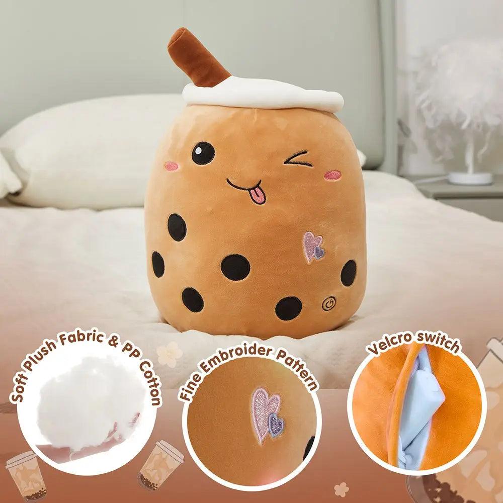 26-38cm LED Light Milk Tea Doll Plush Toy Green Pink Soft Cute Throw Pillows Strawberry Stuffed Animals for Girls Birthday Gift - petguardiansupplies