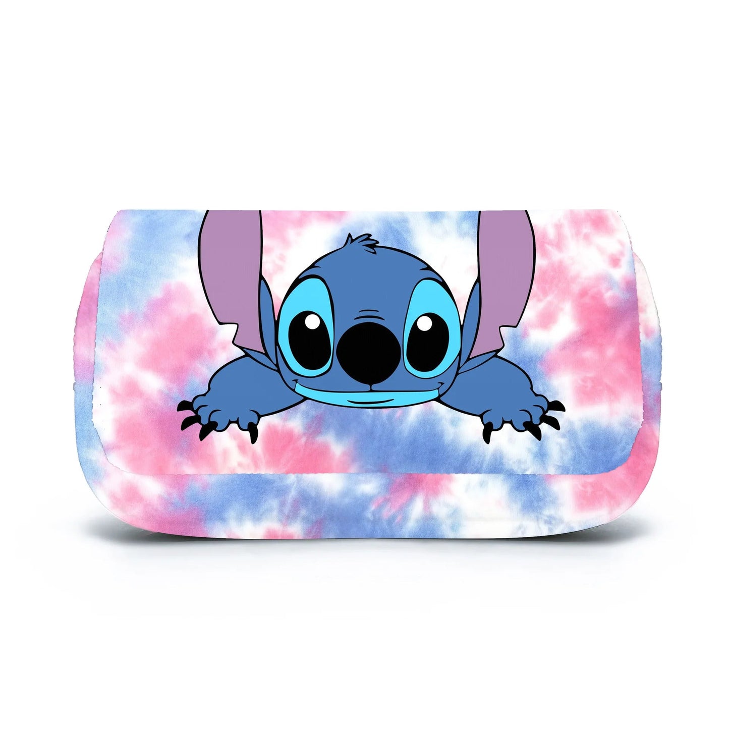 BANDAI Stitch Fully Printed Flap Pen Bag Stationery Box Cartoon Large Capacity Pencil Case Cute Anime Bags Student School Bag - petguardiansupplies