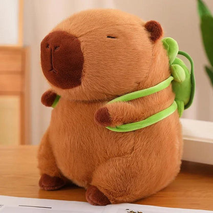 Cute Capybara Plush Toy Kawaii Fluffy Capibara With Turtle Bag Strawberry Cap Stuffed Animals Kids Birthday Gift Home Decoration - petguardiansupplies