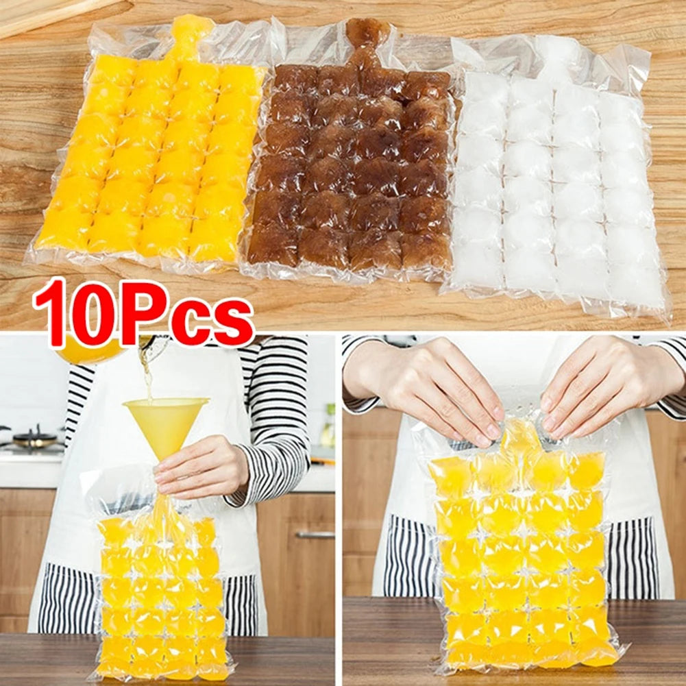 10-100pcs Disposable Ice Cube Bags Transparent Ice Mould Bags Kitchen Self-Sealing Ice Cube Maker Fast Freezing Ice-Making Bag - petguardiansupplies