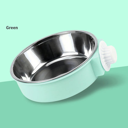 Pet Dog Puppy Stainless Steel Hanging Food Water Bowl Feeder For Cage Crate - petguardiansupplies