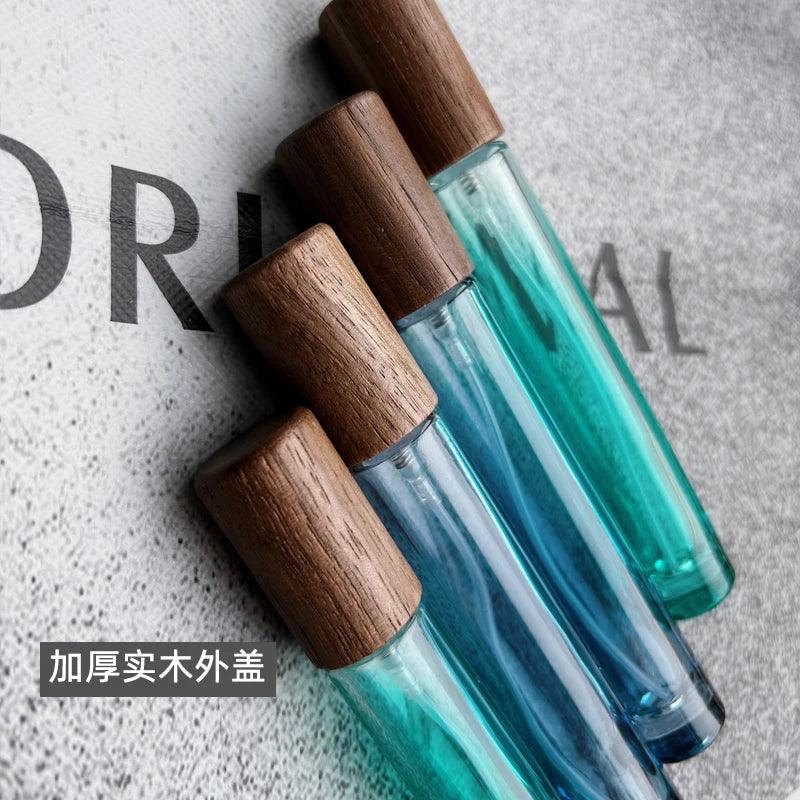 Perfume Bottle 10ml Wood Lid High Quality Mist Sprayer Essential Oil Roller Roll-on Bottle Portable Makeup Tool Perfume Atomizer - petguardiansupplies