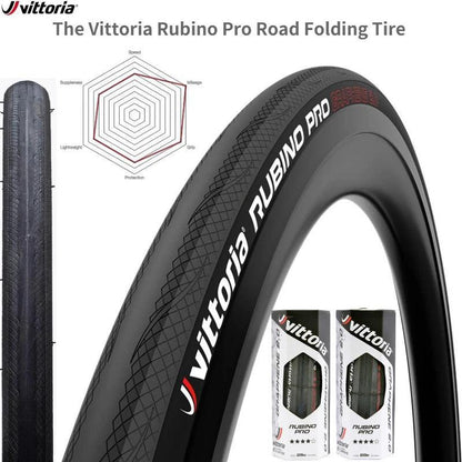 Vittoria Rubino Pro IV Graphite Race 2.0 700x25/28C Folding Tyres Road 28" Bicycle Clincher tire - Trusted Pet Products