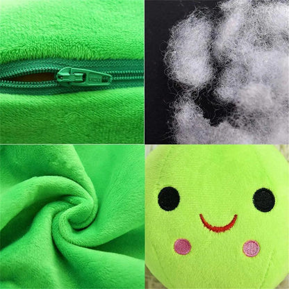 Giant Peas in A Pod Plush Toy Cute Bean Pea Pod Shape Pillow Stuffed Toys Plant Doll Creative Sleeping Pillow Home Decoration - petguardiansupplies