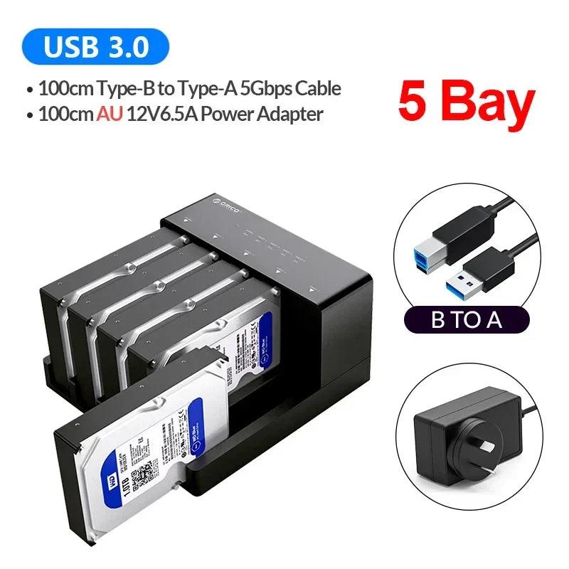 ORICO Hard Drive Docking Station 2/5 bay SATA to USB 3.0 HDD Docking for 2.5/3.5 inch HDD/SSDStation with Offline Clone Function - petguardiansupplies