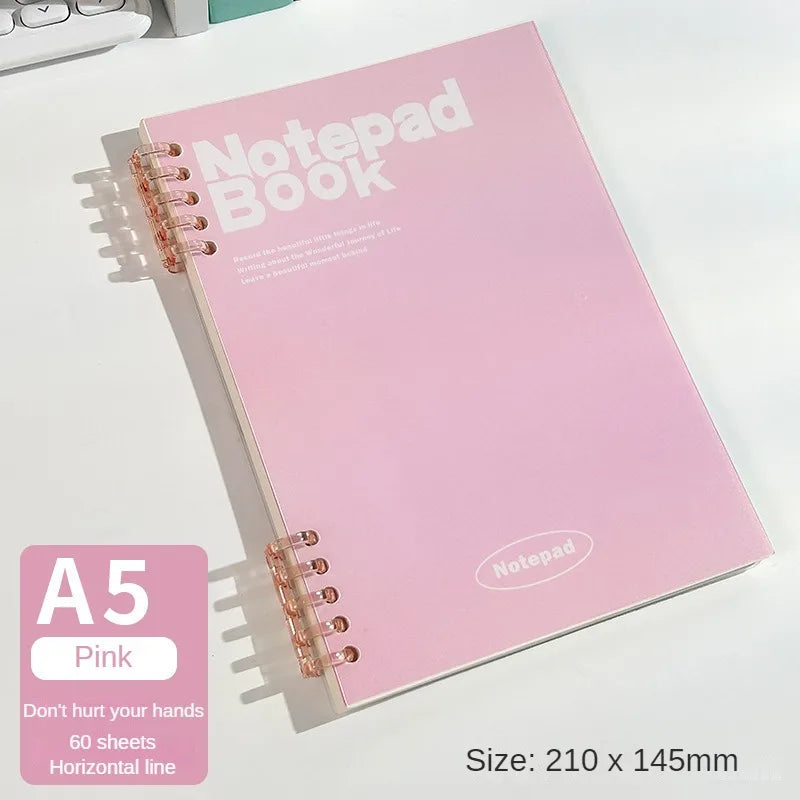 Loose Spiral Notebook Detachable A5 Coil Notebook Ins Good-looking Simple Student Notepad Wholesale cute note books for girls - petguardiansupplies