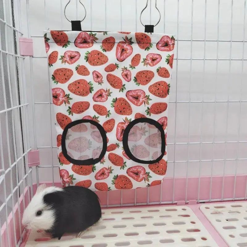 Hanging 2/3 Holes Hay Bag for Bunny Guinea Pigs Small Animal Feeder Rabbit Food Dispensers Bag Cage Accessories Pet Feeding Bag - petguardiansupplies