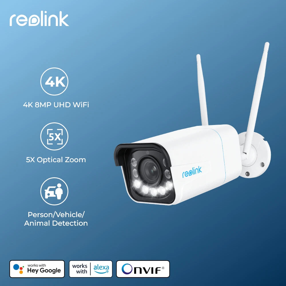 Reolink 4K Security Camera Smart Detection 8MP Wi-Fi 6 Tech Surveillance Cameras Onvif 2.4G/5Ghz Wireless 5MP Outdoor IP Camera - petguardiansupplies