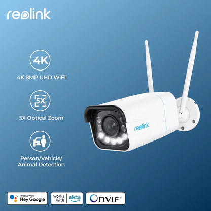 Reolink 4K Security Camera Smart Detection 8MP Wi-Fi 6 Tech Surveillance Cameras Onvif 2.4G/5Ghz Wireless 5MP Outdoor IP Camera - petguardiansupplies