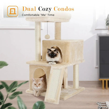 Speedy Pet Multifunctional Chair Creative Cube House with Scratching Removable Pad Cushions Pet Activity Cat Tree with Ball - petguardiansupplies