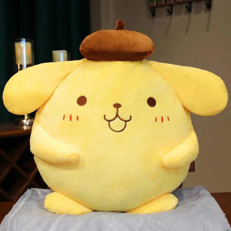 40-50cm Sanrio Pompompurin Stuffed Plush Toys Big Size Lovely Pillow Gift Kids Super Soft Pom Pom Purin Plushie Doll Room Decor - petguardiansupplies