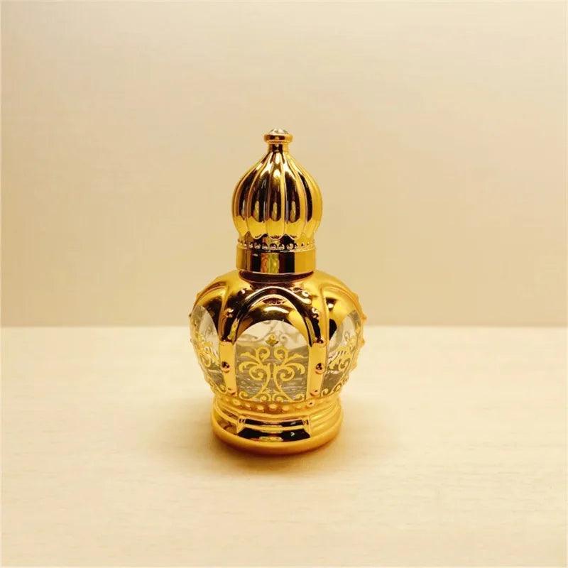 15ml 4 Random Patterns Luxury Golden Essential Oil Roller Bottle Refillable Perfume Bottle Glass Roll-On Essential Oil Bottle - petguardiansupplies