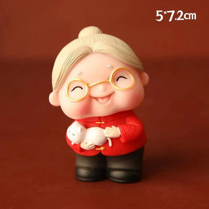 Longevity Grandma Grandpa Cake Topper for Old People Birthday Party Decoration Chinese Blessing Baking Supplies Dessert Gifts - petguardiansupplies