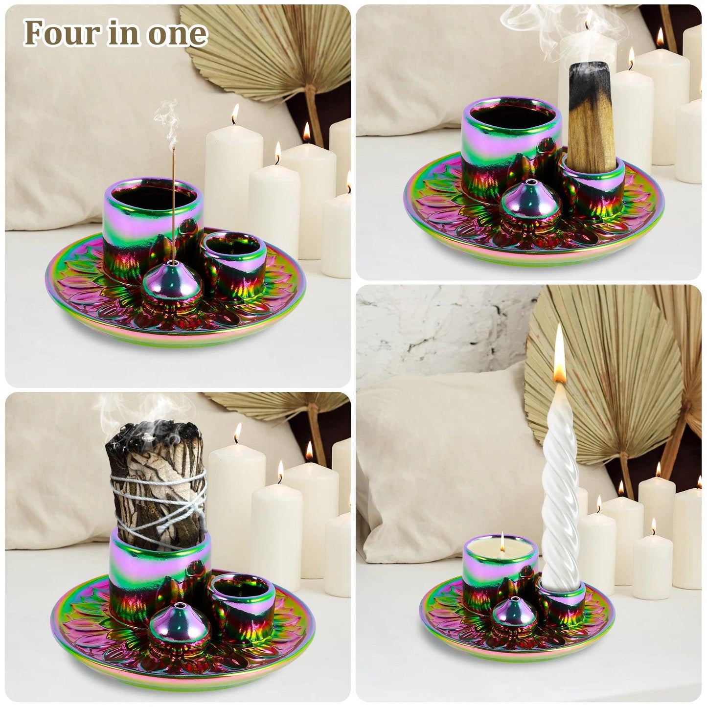 Palo Santo Sticks Holder Ceramic Palo Santo Burner Multi-Purpose Incense Burner Candle Holder Elegant Incense Burner Holder - petguardiansupplies