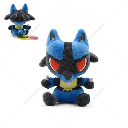 16-31cm Pokemon Standing Lucario Shiny Plush Doll Cute Mega Riolu Animal Stuffed Quality Peluche Toy Children Halloween Gifts - petguardiansupplies