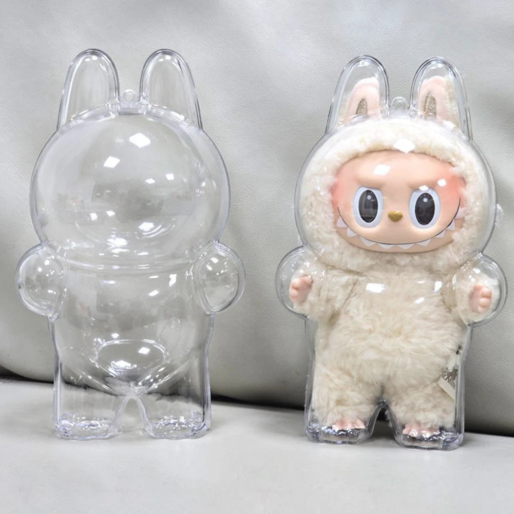 Labubu Transparent Protective Cover Monster Toy Cute Display Cover for Party Dolls - petguardiansupplies