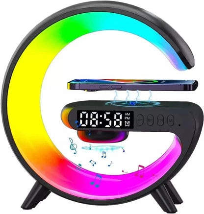 Smart G Lamp Bluetooth Speaker Wireless Charger RGB Alarm Clock Night Light 2025 - petguardiansupplies