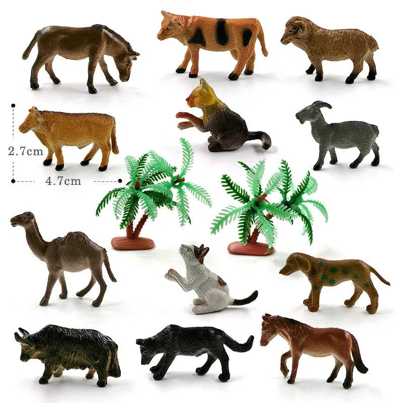 12Pcs Insect Spider Butterfly Fish Dinosaur Dog Cat Horse Figurine Farm Animal Model Action Figure Hot Toy Set For Children Gift - petguardiansupplies