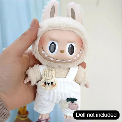 17cm Cute Mini Clothes Plush Hoodie Dolls Jumpsuit Clothing Fans Overalls No Doll Accessories for Korea Kpop Exo Labubu Idol - petguardiansupplies